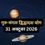 31 अक्टूबर को गुरु-मंगल के बीच बनेगा द्विद्वादश योग, 3 राशियां करियर और आर्थिक क्षेत्र में पा सकती हैं सफलता